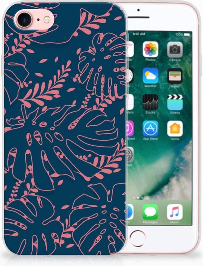 Back Cover voor iPhone SE 2022 | SE 2020 | 8 | 7 TPU Case Palm Leaves