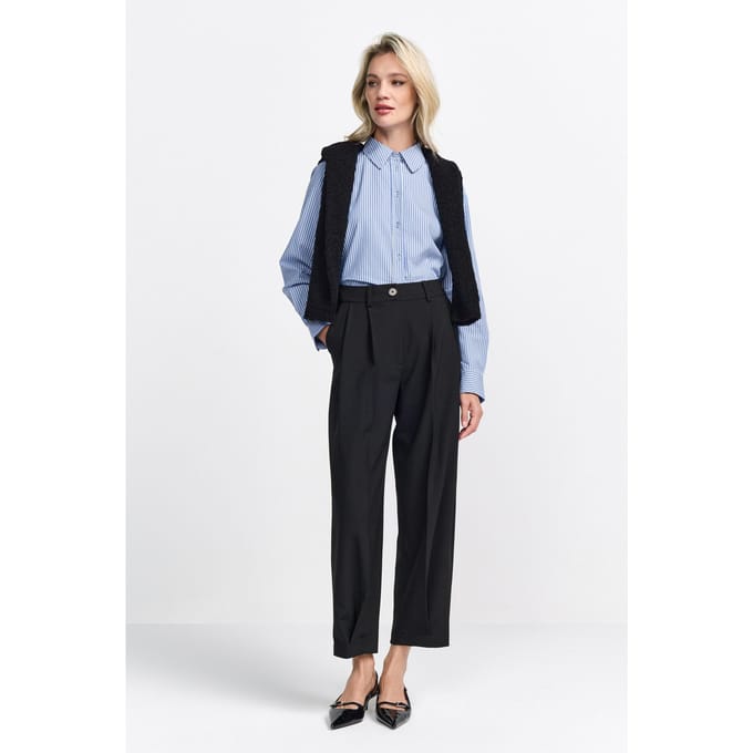 Rich & Royal Cotton Striped Basic Blouse Skyway Blue Maat: 36 | Overhemden Outlet | Dames | Blauw