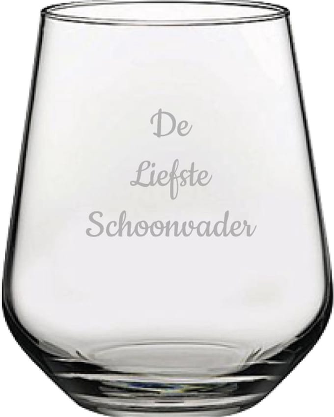 Gegraveerde Drinkglas 42,5cl De Liefste Schoonvader