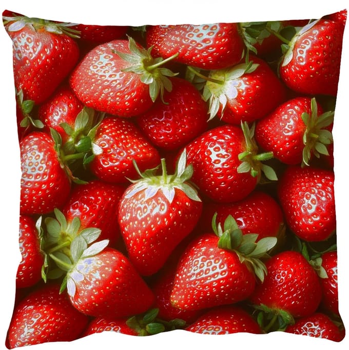 Sierkussens - Kussentjes Woonkamer - 60x60 cm - Aardbei - Fruit - Rood