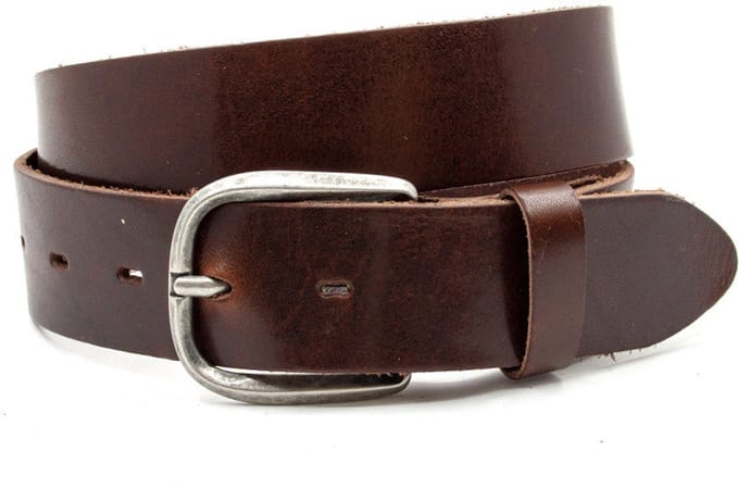 Dames jeans riem donkerbruin - 4 cm breed - Leer - Jeans riem - Casual - Maat 85