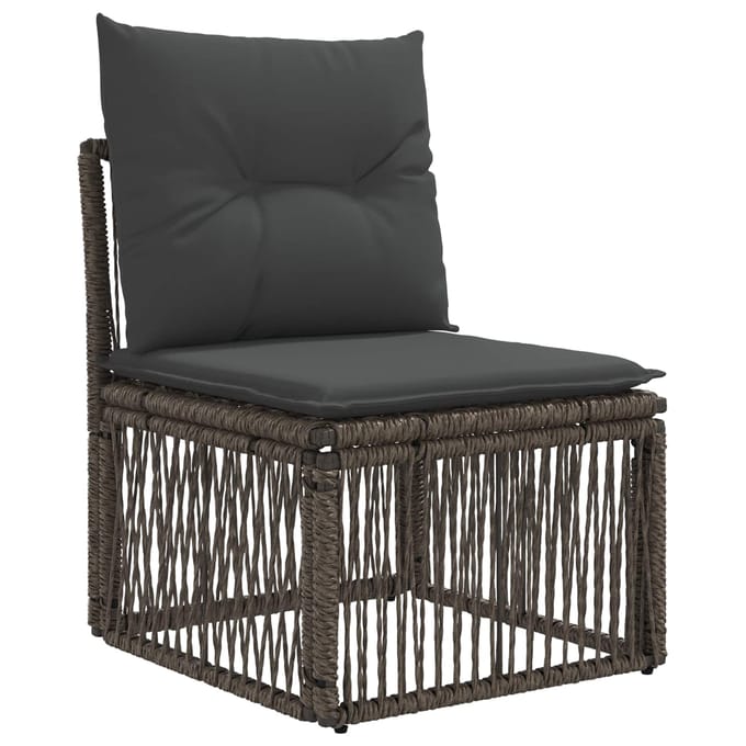 vidaXL - Tuinbank - Set - 14 - st - Grijs - poly - rattan