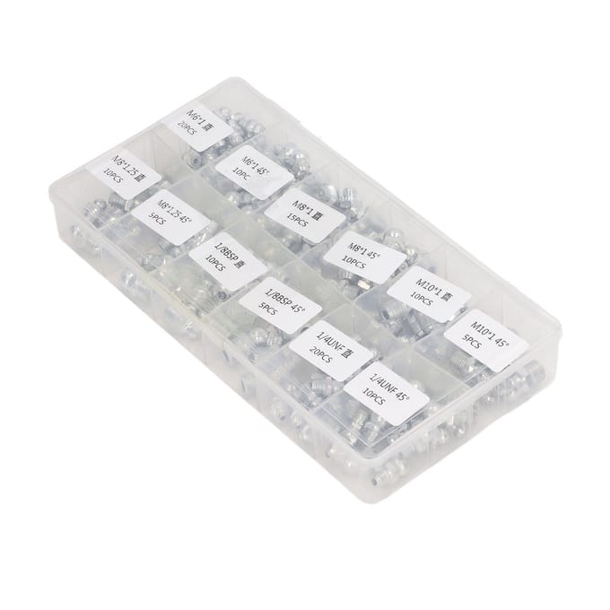 130 stuks Hydraulische Smeernippel 12 Soorten SAE Zerk Smeernippel Assortiment