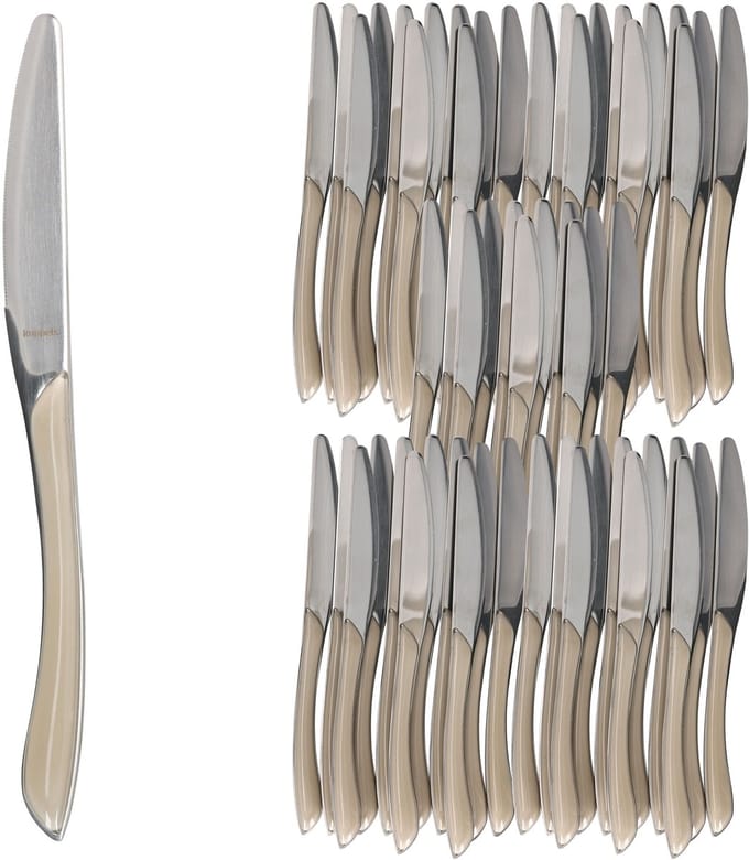 Set van 60 BEAUTY bestekmessen taupe - 805529