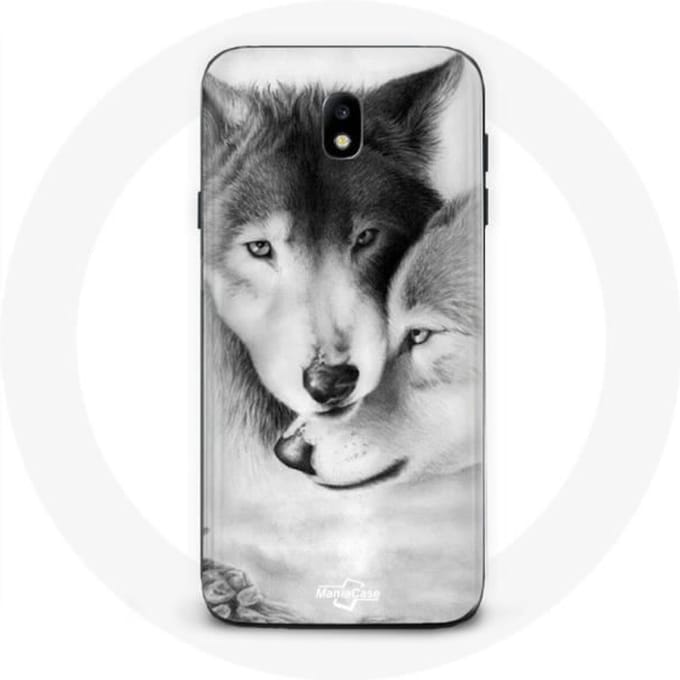 Samsung Galaxy J3 2017 hoesje Wolf Duo dieren