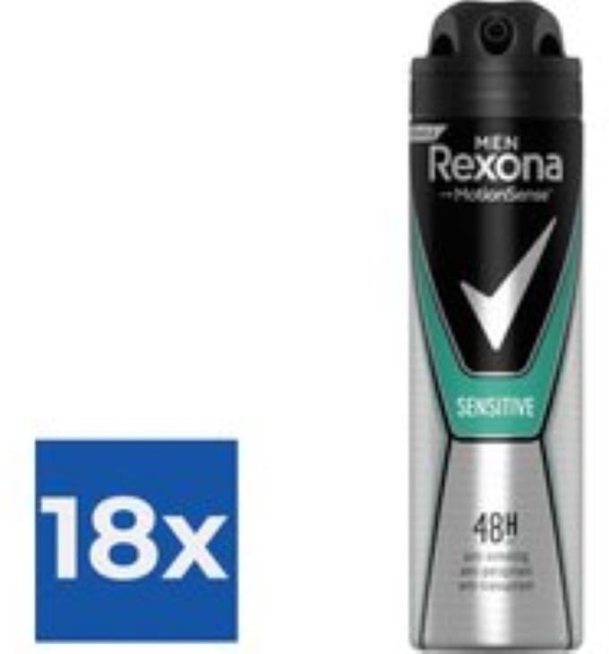 Rexona Deo Spray - Men Sensitive - 18 x 150 ml Voordeelverpakking