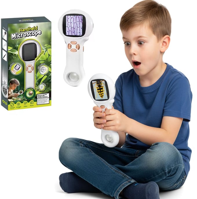 COIL Handheld Microscoop voor Kinderen – 2.0” LCD – LED Verlichting – Foto & Video – Educatief Speelgoed
