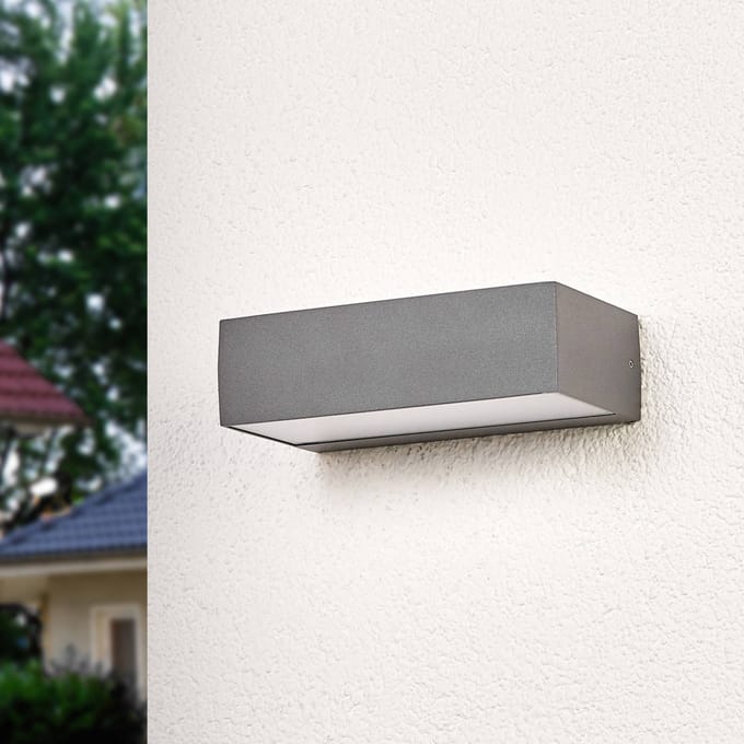 Lucande LED buiten wandlamp Lissi, 21 cm, antraciet, IP54
