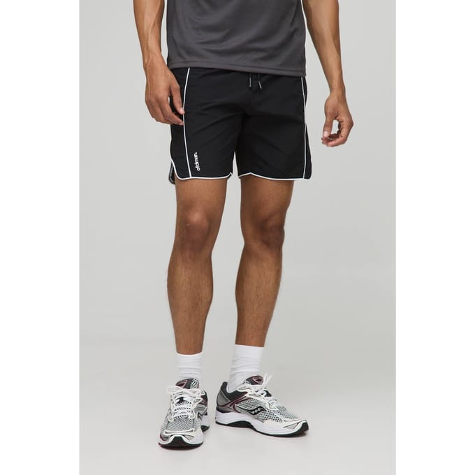 Elastische taille, relaxed gerimpeld nylon met pip-details shorts | Black | Size XS