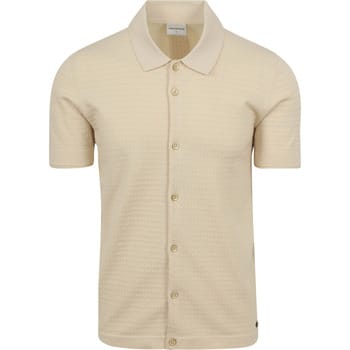 Overhemd Lange Mouw No Excess Shirt Structuur Ecru