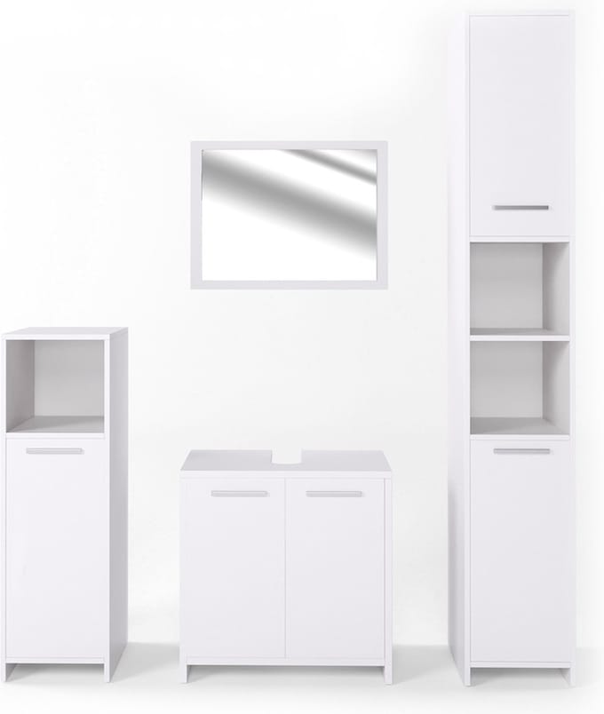 Vicco Badkamermeubel set Kiko, Wit, 4-delig