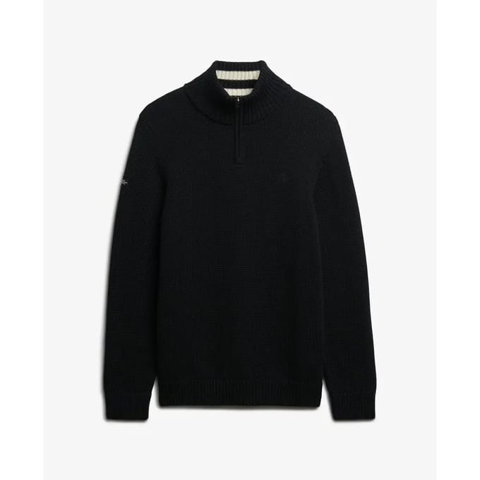 Superdry - Katoenen Trui Met Halve Rits - Heren - Sweaters