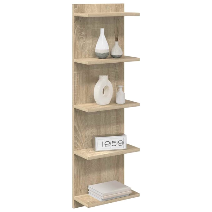 vidaXL - Wandplank - Sonoma - Eiken - 30 - x - 15 - x - 100 - cm - Bewerkt - hout