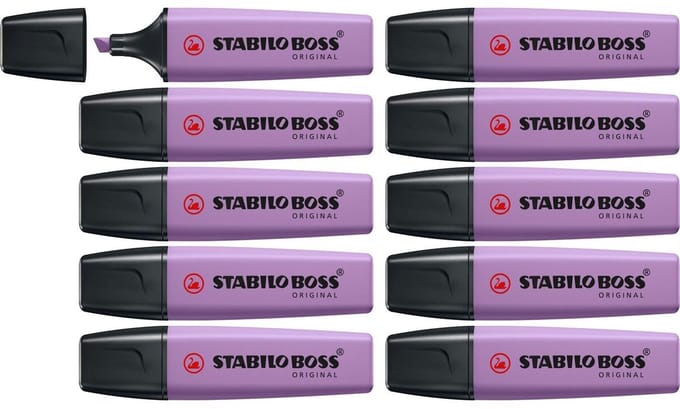 STABILO BOSS ORIGINAL - Markeerstift - Wildflower - Grijs-violet - Doos 10 Stuks