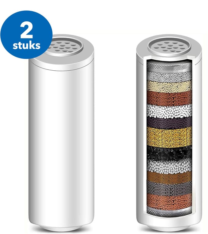 Ecoworks Filter voor Douchekop - 2 Stuks - 15 filterlagen - Antikalk Bescherming