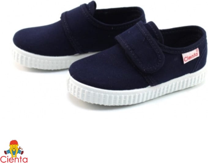 Cienta - canvas klittenbandschoen - navy - Maat 22