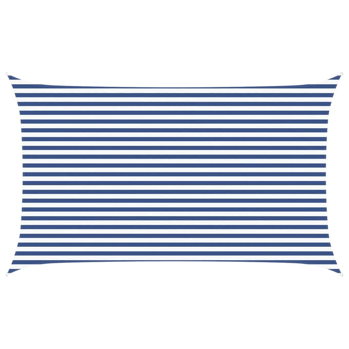 vidaXL - Zonneschaduw - Blauw - en - Wit - 3 - x - 5 - m - 100% - Polyester - Oxford