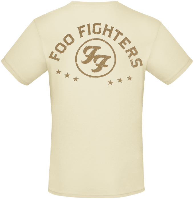 Foo Fighters T-shirt - Arched Logo - S tot 3XL - voor Mannen - ecru
