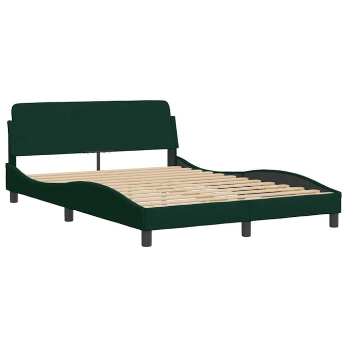 vidaXL - Bedframe - "Dover" - 140x200 - cm - fluweel - donkergroen