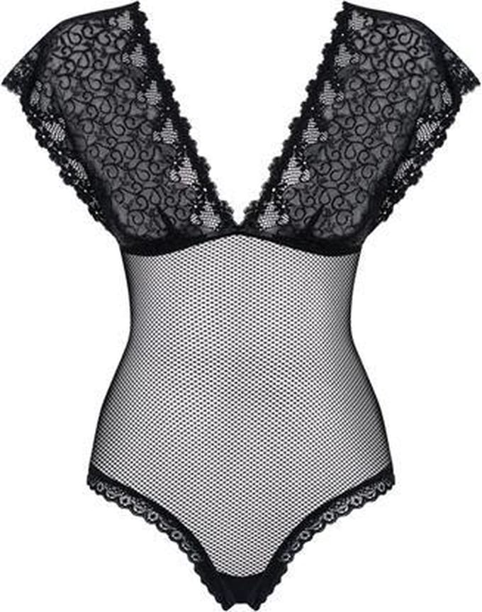 Obsessive Body met Mouwtjes - Erotische Body - Maat S/M - Zwart
