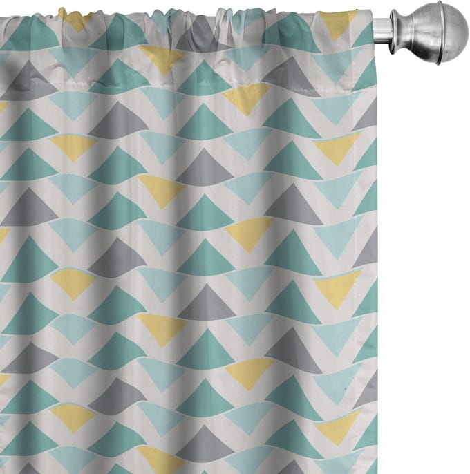 Abakuhaus geometrische gordijnen – Chevron Retro – 75×245 – microvezel zeeschuim