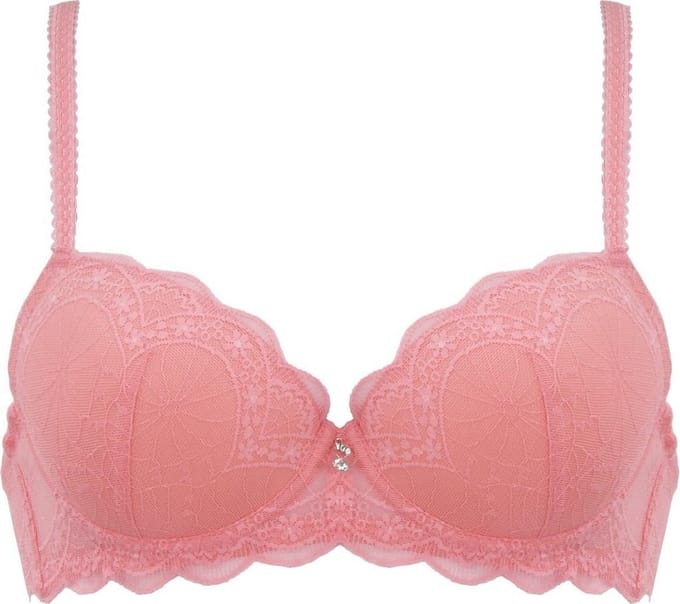 Voorgevormde beugel BH met kant kleur zalm 75D Naturana