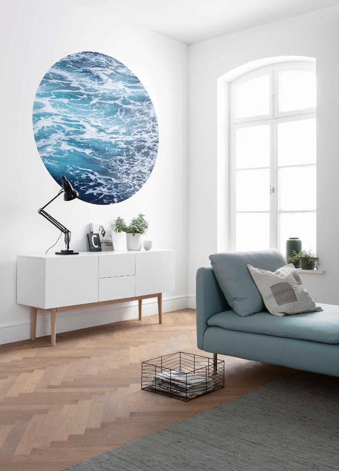 Fotobehang - Aloha 125x125cm - Rond - Vliesbehang - Zelfklevend