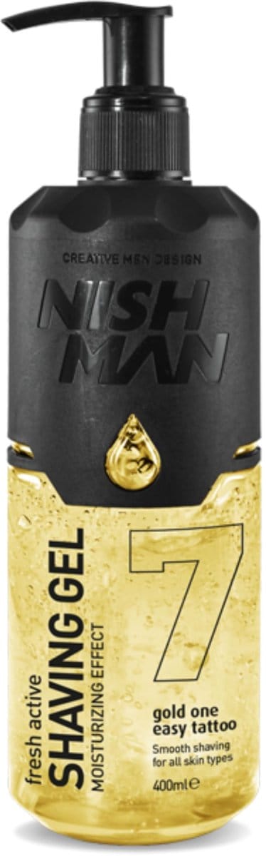 Nishman Gold One Scheergel 400 ml - Glad Scheren zonder Irritatie - Barber Kwaliteit