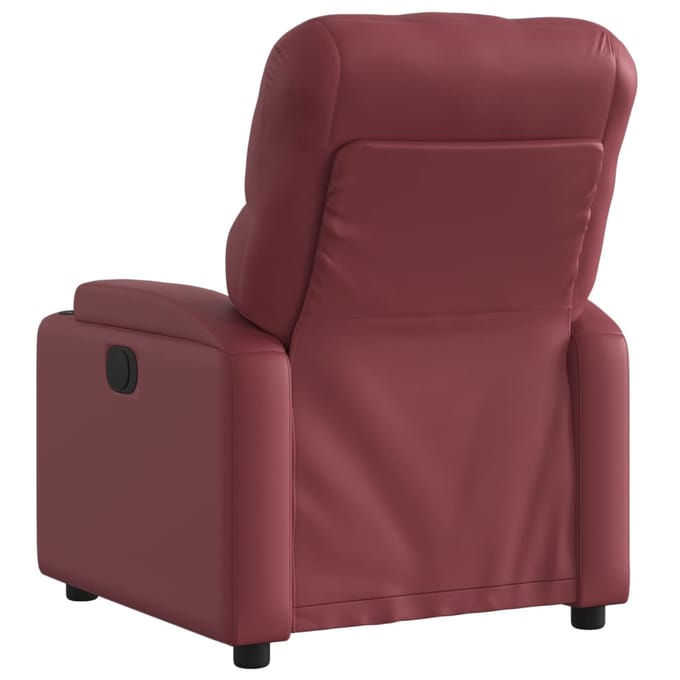 vidaXL - Fauteuil - verstelbaar - kunstleer - wijnrood