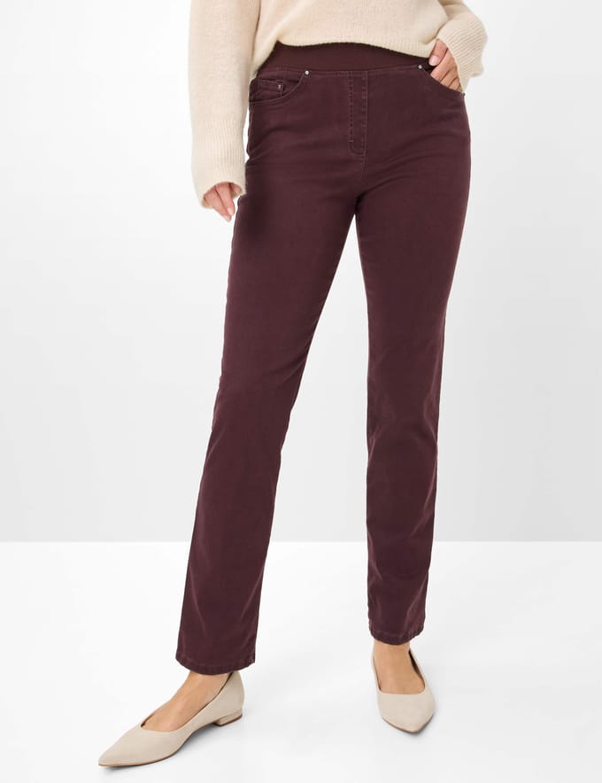 Raphaela by Brax Dames Broek  Style PAMINA AMARONE, donkerpaars, maat 48