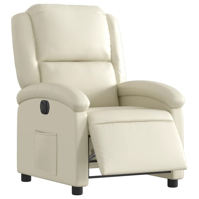 vidaXL - Fauteuil - elektrisch - verstelbaar - kunstleer - crèmekleurig