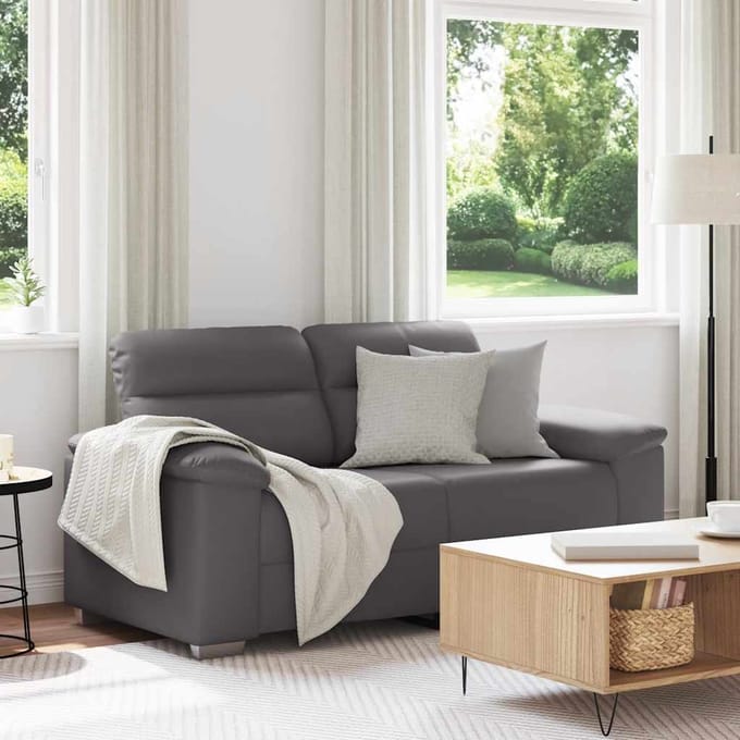 vidaXL - 2-zitsbank - grijs - 160x81x84 - cm - kunstleer