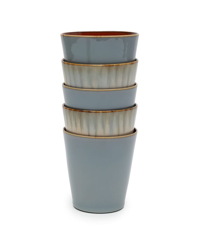 Serax Terres de Rêves by Anita Le Grelle Beker - M - D8,5x9,5 cm - Smokey blue/Rust