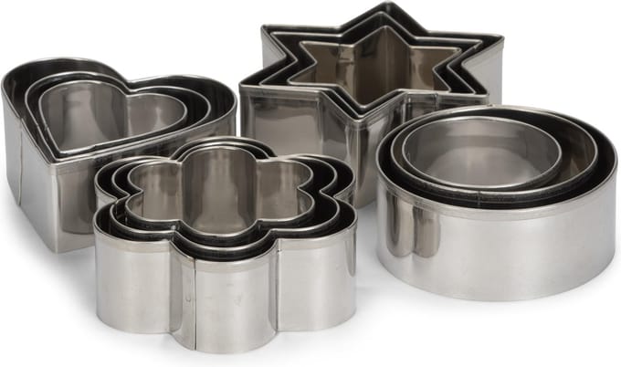 set uitsteekvormen RVS zilver 12-delig