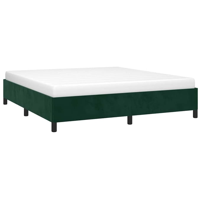 vidaXL - Bedframe - zonder - matras - 160x200 - cm - fluweel - donkergroen