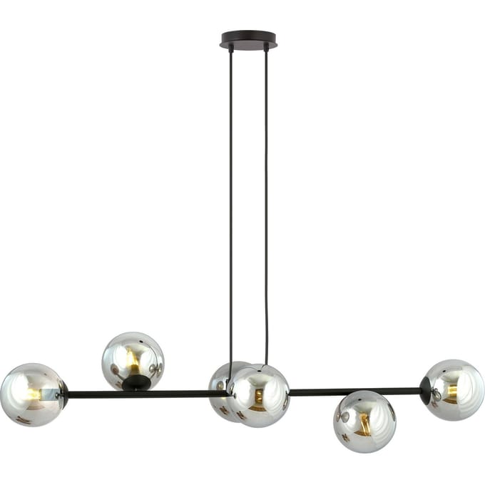 Zwarte hanglamp eettafel Valentino 6-lichts | NADUVI Collection