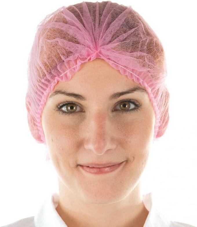 Hygonorm wegwerp haarnetje clip cap roze per 100 stuks - haarnetjes