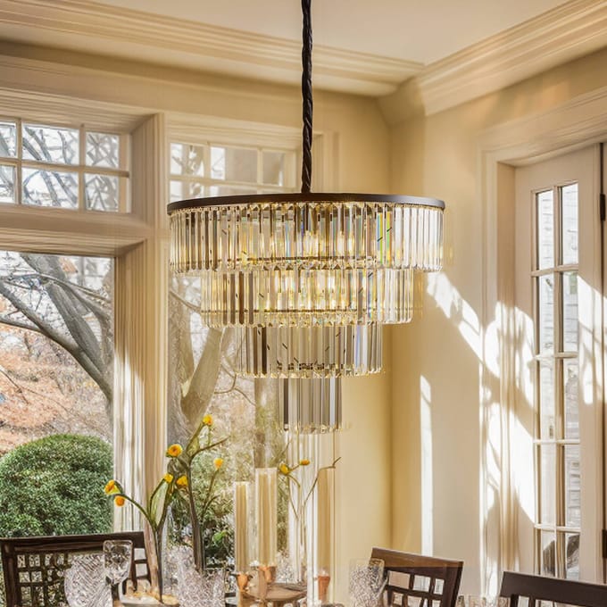 Nowodvorski Lighting Hanglamp Cristal, transparant/zwart, Ø 71 cm