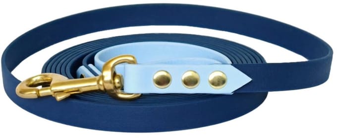 Hondenlijn - BioThane® - Donkerblauw - Lichtblauw - 15 meter - 16mm - Middelgrote hond