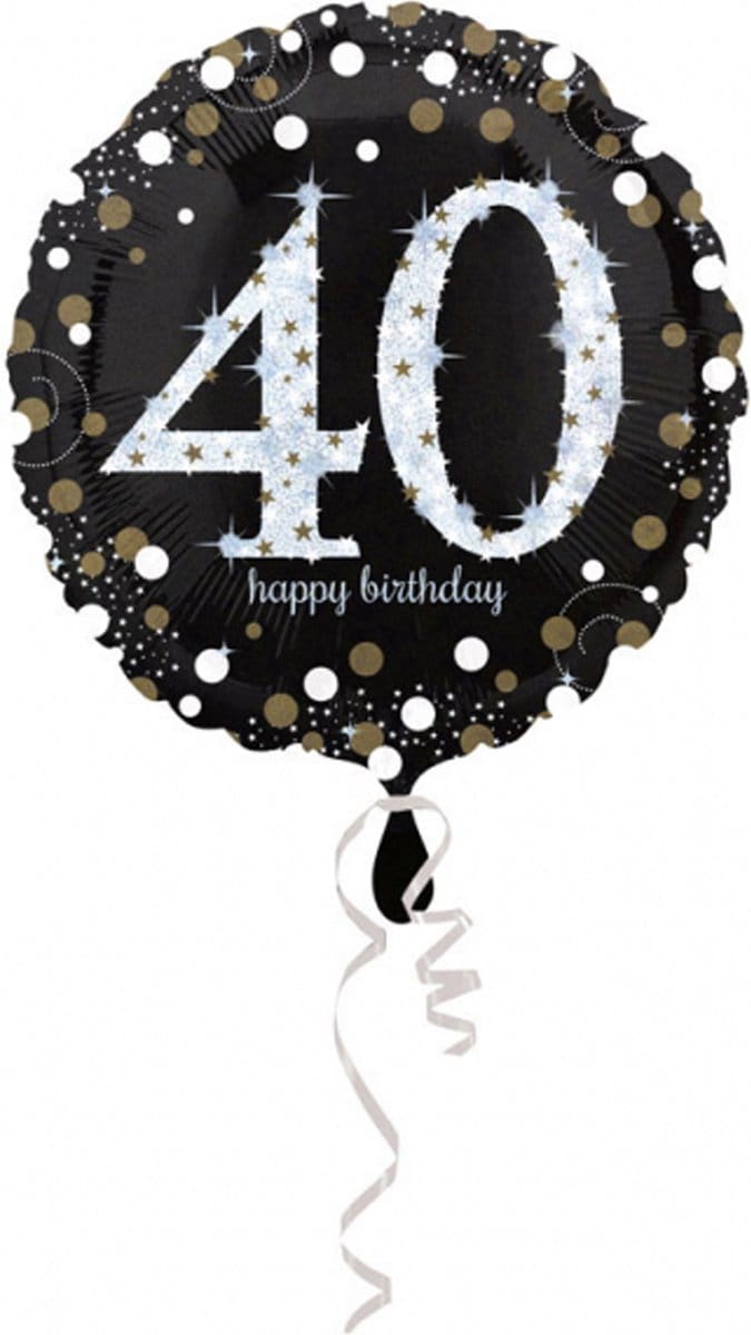 Amscan - Folieballon 40 Jaar Sparkling Celebrations Goud 43 cm
