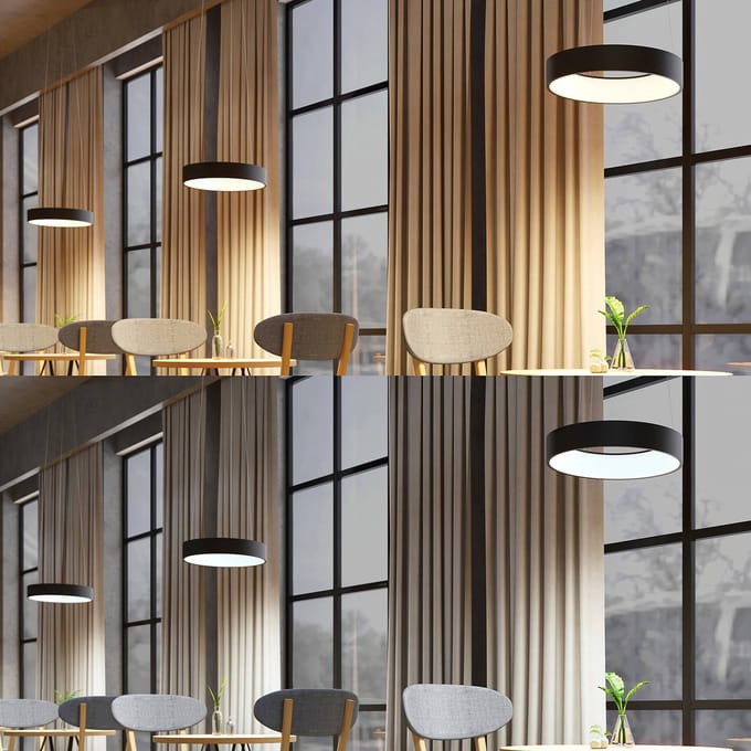 Arcchio LED hanglamp Aleksi, Ø 45 cm, zwart, metaal, CCT