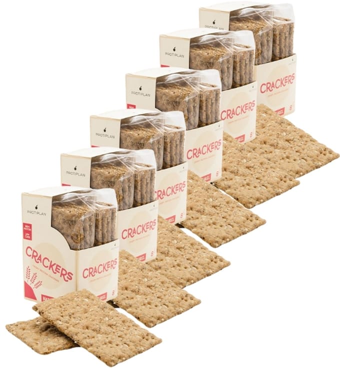 Protiplan - Protein Crackers Naturel met Zaden - 128 stuks - 128 x 22,5 g - Koolhydraatarm - Eiwitrijk