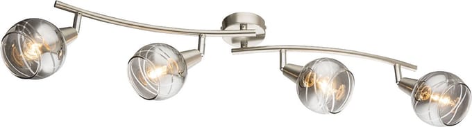 Spot - nikkel - Roman - metaal - opbouwspot - E14_LED - 54348-4 - Globo