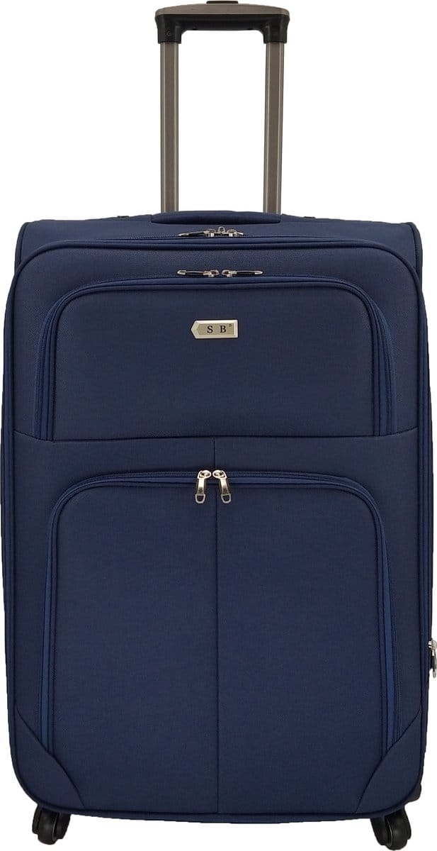 Bagage stoffen koffer 75cm 4 wielen trolley - Blauw