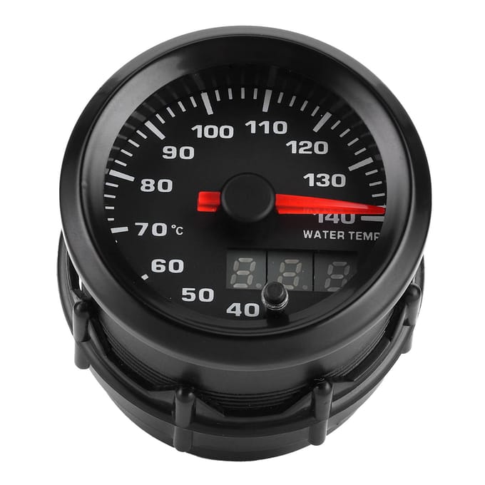 2in Watertemperatuurmeter 40140 celsius Wijzer 7 Kleuren LED Display Universeel voor 12V Auto's black