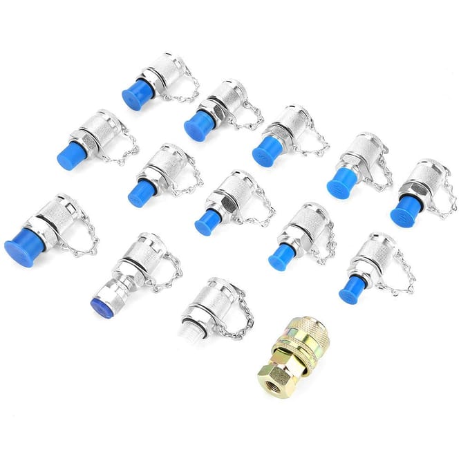 Ensemble de 14 pièces Adaptateurs de Prise de Test de Pression Hydraulique pour Système Hydraulique