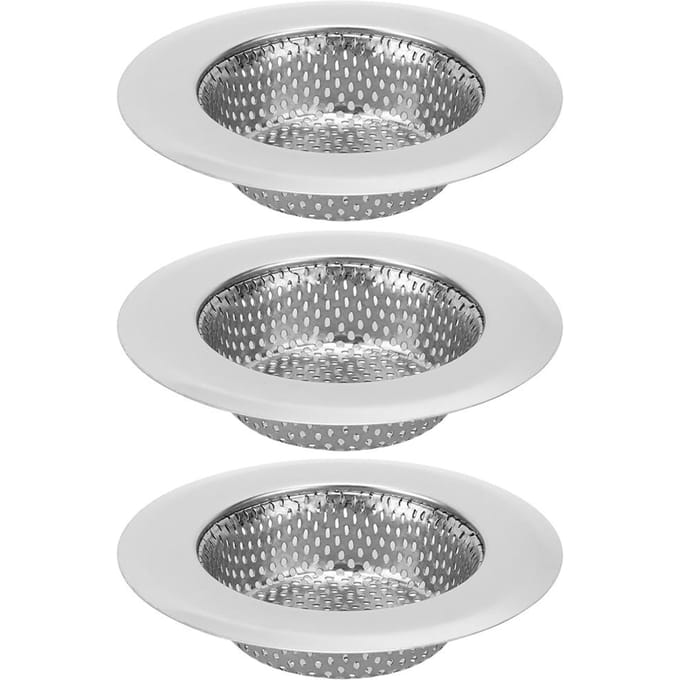 3 stuks RVS Keukenaanrechtfilter Badkamer Afvoerfilter Draagbare ZeefjesKlein white