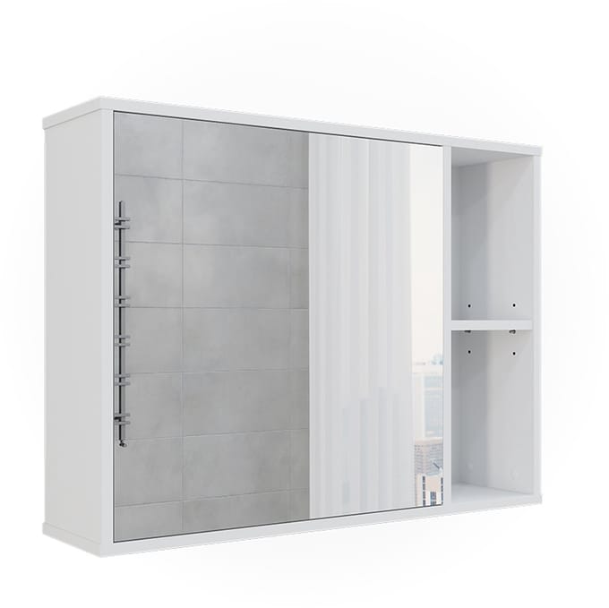 Vicco Leano Badkamerspiegelkast – 80 x 60 cm Wit