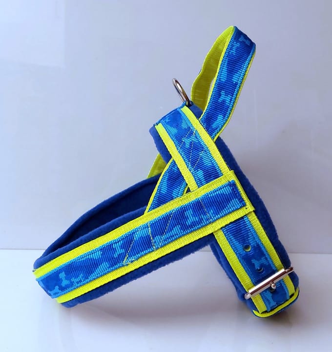 T tuig neon geel camouflage blauw anti trek hondentuig