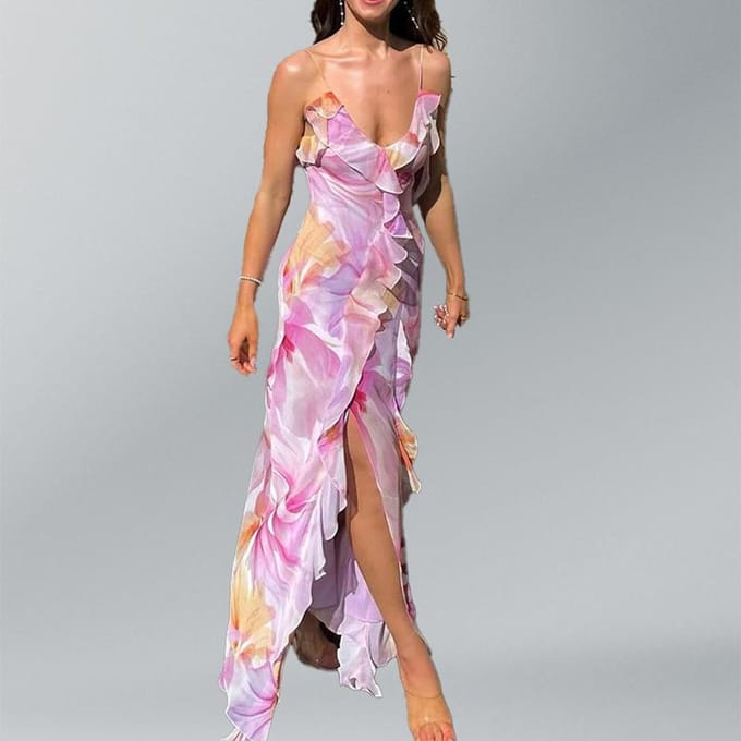 Franse High-end Niche Temperament Bretel Korte Lange Rok Vakantie Kust Reiskleding XL